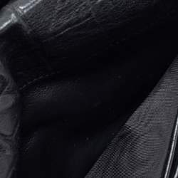 Saint Laurent Black Croc Embossed Leather Cassandre Long Wallet