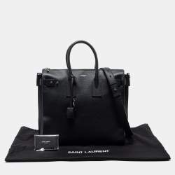 Saint Laurent Black Leather Large Sac De Jour Tote