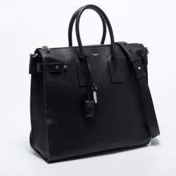Saint Laurent Black Leather Large Sac De Jour Tote