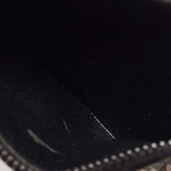 Saint Laurent Black/White Grain Skeleton Print Leather Zip Card Holder