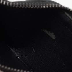 Saint Laurent Black/White Grain Skeleton Print Leather Zip Card Holder