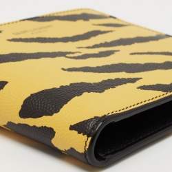 Saint Laurent Black/Yellow Printed Leather Bifold Wallet