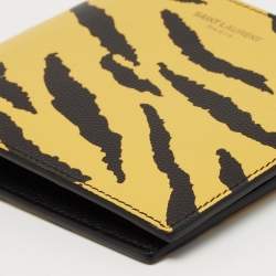 Saint Laurent Black/Yellow Printed Leather Bifold Wallet