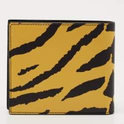 Saint Laurent Black/Yellow Printed Leather Bifold Wallet