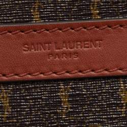 Saint Laurent Brown Monogram Coated Canvas and Leather Le Monogramme Crossbody Bag