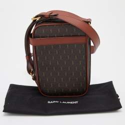 Saint Laurent Brown Monogram Coated Canvas and Leather Le Monogramme Crossbody Bag