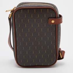 Saint Laurent Brown Monogram Coated Canvas and Leather Le Monogramme Crossbody Bag
