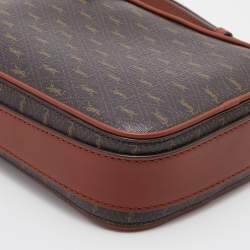Saint Laurent Brown Monogram Coated Canvas and Leather Le Monogramme Crossbody Bag