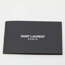 Saint Laurent Black Croc Embossed Leather and Canvas City Backpack