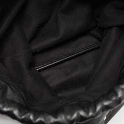 Saint Laurent Black Leather Studded Drawstring Backpack