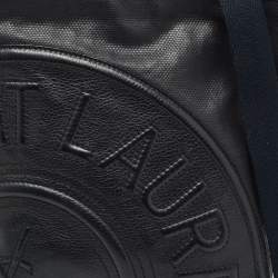 Yves Saint Laurent Black Canvas And Leather Embossed Logo Messenger Bag