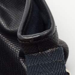Yves Saint Laurent Black Canvas And Leather Embossed Logo Messenger Bag