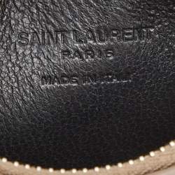 Saint Laurent Beige Leather Zip Card Case