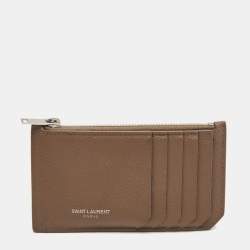 Saint Laurent Bill Clip with Card Case in Grain de Poudre Embossed Leather - Black - Men