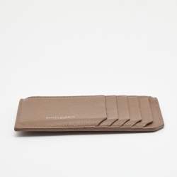 Saint Laurent Beige Leather Zip Card Case