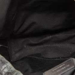 Saint Laurent Black Croc Embossed Leather and Canvas City Backpack