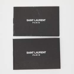 Saint Laurent Black Croc Embossed Leather Bifold Wallet