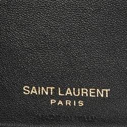 Saint Laurent Black Croc Embossed Leather Bifold Wallet