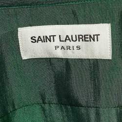 Pre Owned Saint Laurent Paris Green Shantung Silk Sport Shirt S