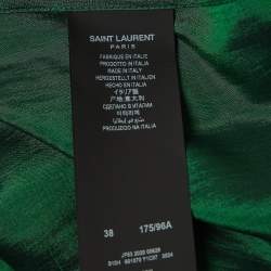 Pre Owned Saint Laurent Paris Green Shantung Silk Sport Shirt S