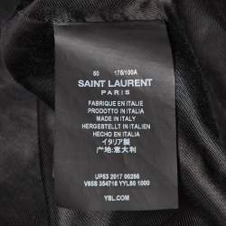 Saint Laurent Paris Black Wool Blend Varsity Jacket L