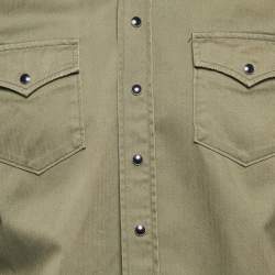 Pre Owned Saint Laurent Green Cotton Shirt M