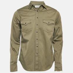 Pre Owned Saint Laurent Green Cotton Shirt M