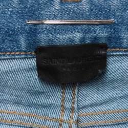 Saint Laurent Blue Denim Ripped Jeans M Waist 29"