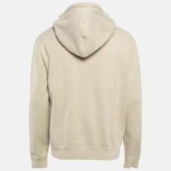 Pre Owned Saint Laurent Paris Beige Cotton Knit Hoodie L