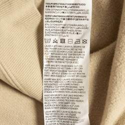 Pre Owned Saint Laurent Paris Beige Cotton Knit Hoodie L