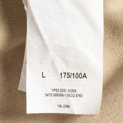 Pre Owned Saint Laurent Paris Beige Cotton Knit Hoodie L
