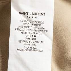 Pre Owned Saint Laurent Paris Beige Cotton Knit Hoodie L