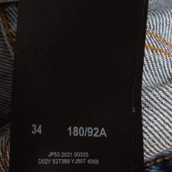 Pre Owned Saint Laurent Blue Washed & Distressed Jeans L (Waist 34)