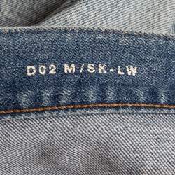 Pre Owned Saint Laurent Blue Washed & Distressed Jeans L (Waist 34)