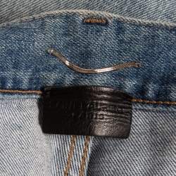 Pre Owned Saint Laurent Blue Washed & Distressed Jeans L (Waist 34)