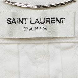 Pre Owned Saint Laurent White Denim Jeans L Waist 33"