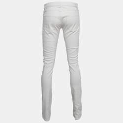 Pre Owned Saint Laurent White Denim Jeans L Waist 33"