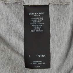 Pre Owned Saint Laurent Paris Grey Melange Jersey T-Shirt L