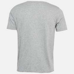 Pre Owned Saint Laurent Paris Grey Melange Jersey T-Shirt L
