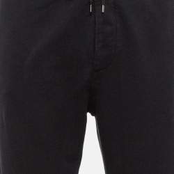 Pre Owned Saint Laurent Paris Black Logo Embroidered Cotton joggers XL