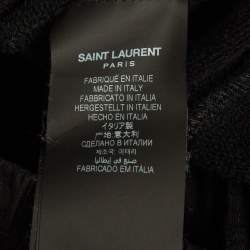 Pre Owned Saint Laurent Paris Black Logo Embroidered Cotton joggers XL