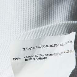 Pre Owned Saint Laurent Paris White Cotton YSL Embroidered T-Shirt M
