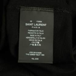 Saint Laurent Paris Black Lover Lier Print Cotton Jersey T-Shirt XS