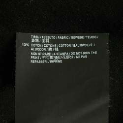 Saint Laurent Paris Black Text Rose Print Jersey T-Shirt XS