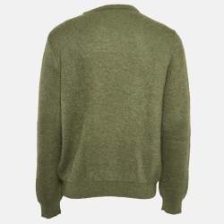 Pre Owned Saint Laurent Paris Green Mohair Knit Crew Neck Sweater XXL