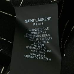 Saint Laurent Black Abstract Print Silk Long Sleeve Shirt XL