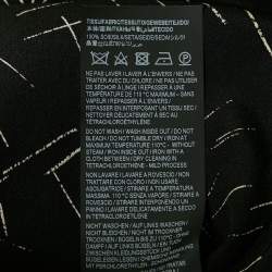 Saint Laurent Black Abstract Print Silk Long Sleeve Shirt XL