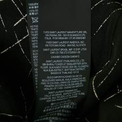Saint Laurent Black Abstract Print Silk Long Sleeve Shirt XL