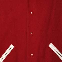 Saint Laurent Red Virgin Wool Bomber Jacket XXL