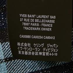 Saint Laurent Blue/Metallic Lurex Plaid Flannel Shirt L